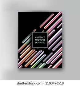 Abstract 3d geometric background with cylinder shapes. Vector realistic illustration of holographic capsules. Modern minimalistic design