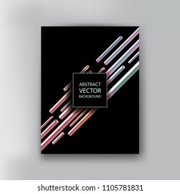 Abstract 3d geometric background with cylinder shapes. Vector realistic illustration of holographic capsules. Modern minimalistic design