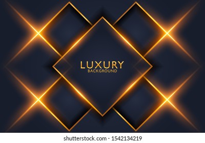 Abstract 3d geometric background. Graphic design element with light and shiny effect. Black and gold textured background