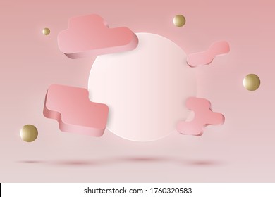 Abstract 3d geometric background vector illustration with copy space for text and message.