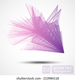 Abstract 3D geometric background, vector 