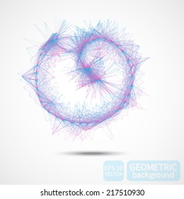 Abstract 3D geometric background, vector 