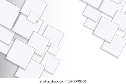 Abstract 3d geometric background with white and gray square rhombus structure style. Modern vector graphic blank space design for use element cover, brochure, banner, card, business, advertising