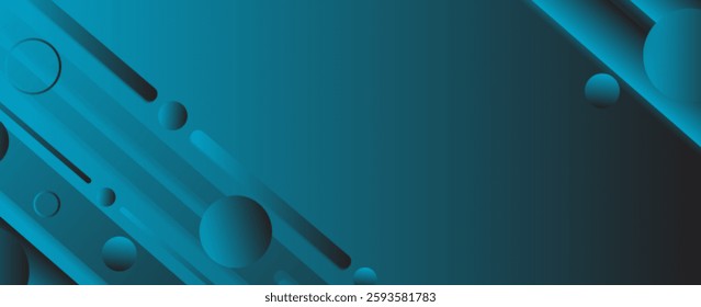 Abstract 3D Geometric blue circle Background. vector