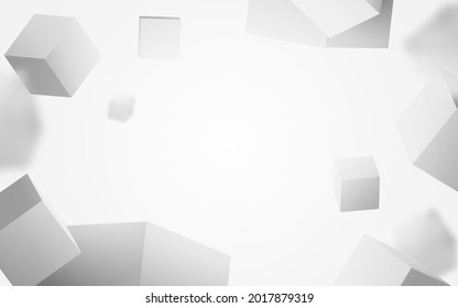 Abstract 3d geometric box floating on space with Futuristic hi-technology background. Vector illustration - Powered by Shutterstock - Get 15% off with code: PIKWIZARD15