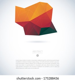 Abstract 3D geometric colorful background with triangle object