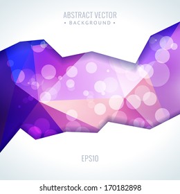 Abstract 3D geometric colorful vector background with glow bokeh