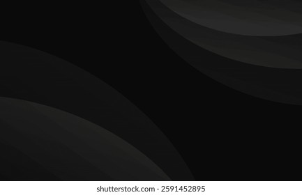 Abstract 3D geometric dark black background with wave effect decoration. Dark vector illustration for all backgrounds