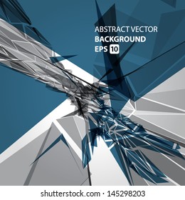 Abstract 3d geometric lines modern grunge vector background.