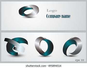 Abstract 3d geometric  logo