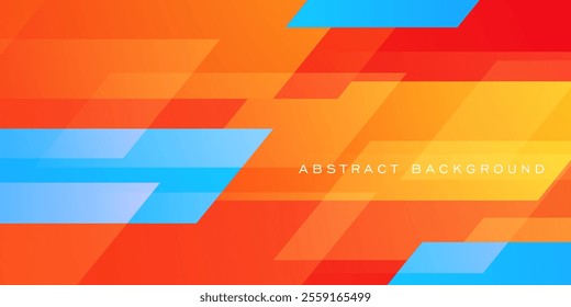 Abstract 3D geometric orange and blue overlap background with simple square pattern. Colorful background design. Bright and modern pattern concept. Eps10 vector