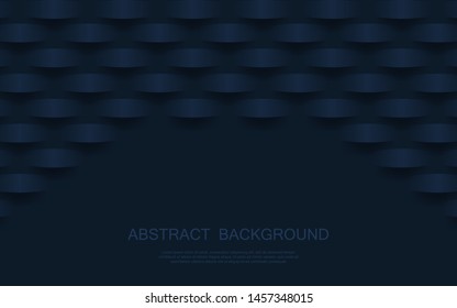 Abstract 3d geometric pattern luxury dark blue  background. Illustration vector