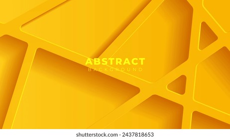 Abstract 3d Geometric realistic paper cut background with gradient yellow colors.