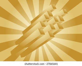 Abstract 3d geometric rectangular cluster shape illustration