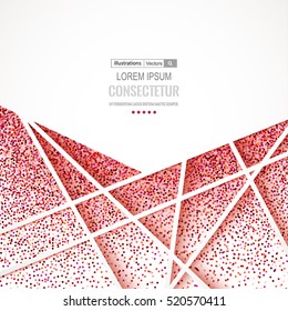 Abstract 3D geometric red background.Red banner. Red glitter card design.Vector illustration for business presentation.
