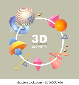 Resumen del fondo de representación geométrica 3D. Espacio mínimo realista.
