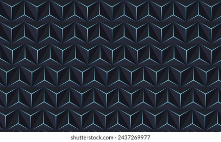 Abstract 3D Geometric Seamless Pattern. Vector Illustration