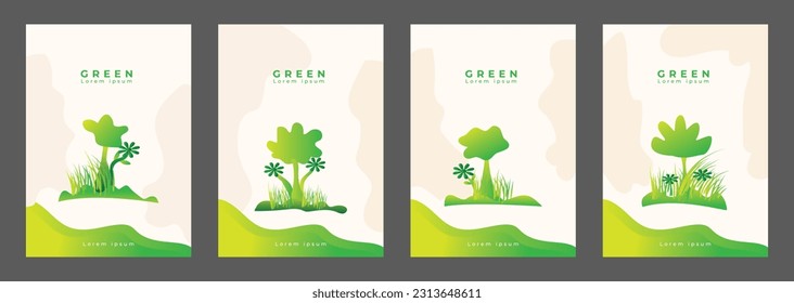 Abstract 3d geometric shape and gradient color minimal style poster collection set for cover, banner, invitation, and flyer