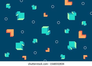 Abstract 3D geometric shapes background