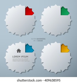 Abstract 3d geometric stickers 