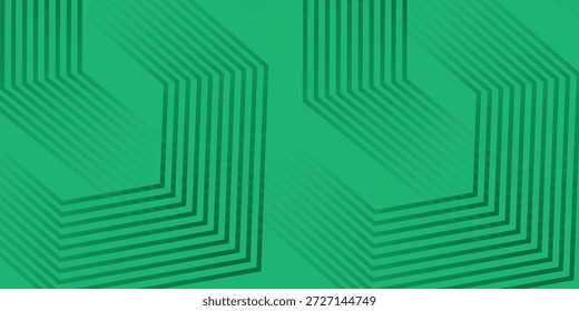 Abstract 3D Geometric Structure on Vibrant Green Background