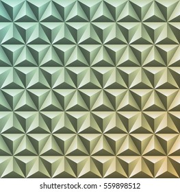 Abstract 3D geometric texture. Vector gradient pattern of triangles. Decorative plastic or metallic embossed background. Modern colored backdrop design for the covers, presentations or brochures.