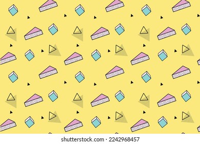 Abstract 3D geometric vector shapes. Memphis set isometric geometrical figures and forms. decorative isometric and hipster memphis shapes. Vector illustration