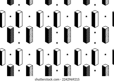 Abstract 3D geometric vector shapes. Memphis set isometric geometrical figures and forms. decorative isometric and hipster memphis shapes. Vector illustration