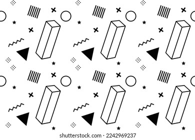 Abstract 3D geometric vector shapes. Memphis set isometric geometrical figures and forms. decorative isometric and hipster memphis shapes. Vector illustration