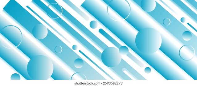 Abstract 3D Geometric white and blue circle Background. vector



