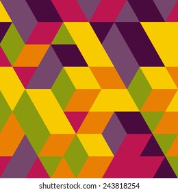 Abstract 3d geometrical background. Mosaic. Vector illustration.