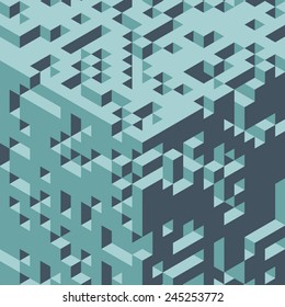 Abstract 3d geometrical background. Mosaic. Vector illustration.