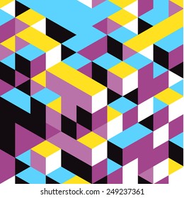 Abstract 3d geometrical background. Mosaic. Vector illustration.