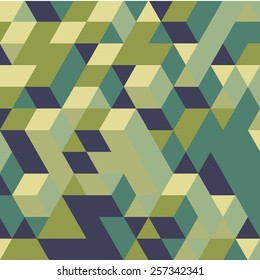 Resumen del fondo geométrico 3d. Mosaico. Ilustración vectorial.