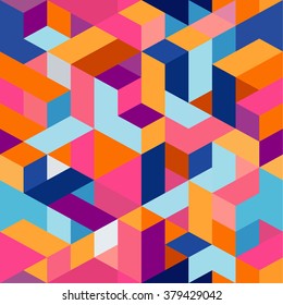 Abstract 3D geometrical background, mosaic