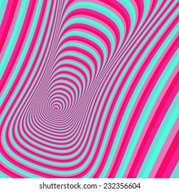 Abstract 3d geometrical background. Pattern with optical illusion. Vector illustration. 