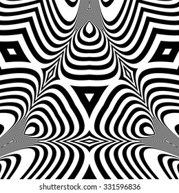 Abstract 3d Geometrical Background. Pattern With Optical Illusion. Vector Illustration. 