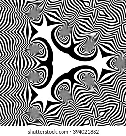 Abstract 3d Geometrical Background. Pattern With Optical Illusion. Vector Illustration. 
