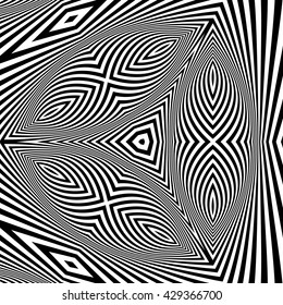 Abstract 3d Geometrical Background. Pattern With Optical Illusion. Vector Illustration. 
