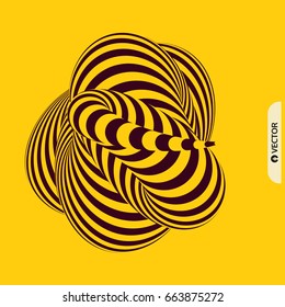 Abstract 3D geometrical background. Pattern with optical illusion. Vector illustration. 