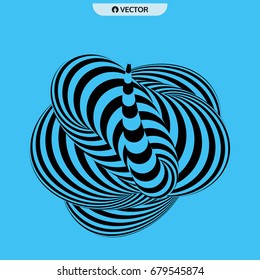 Abstract 3D geometrical background. Pattern with optical illusion. Vector illustration.