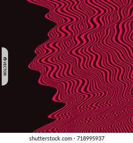 Abstract 3D geometrical background. Pattern with optical illusion. Vector illustration.