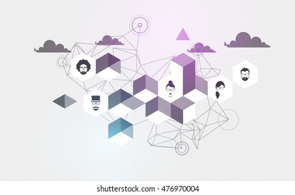 Abstract 3D Geometrical Design

