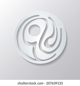Abstract 3D Geometrical Design. Circle. Stylized  element. Background for poster, flyer, cover, brochure.