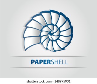 Abstract 3D Geometrical Design - shell on blue background