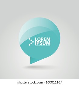 Abstract 3D Geometrical Design speech bubble