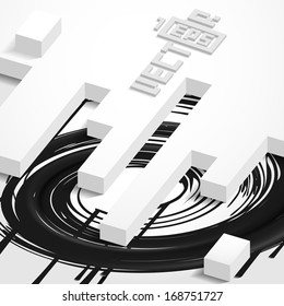 Abstract 3D Geometrical Design. Vector Illustration. Eps 10.