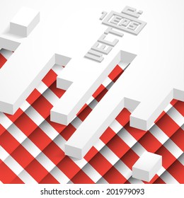 Abstract 3D Geometrical Design. Vector Illustration