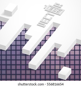 Abstract 3D Geometrical Design. Vector Illustration. Eps 10