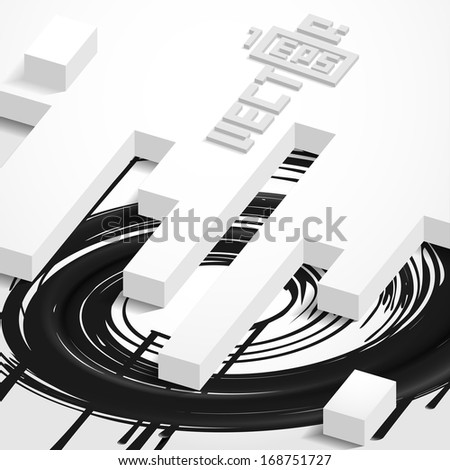 Abstract 3D Geometrical Design. Vector Illustration. Eps 10.